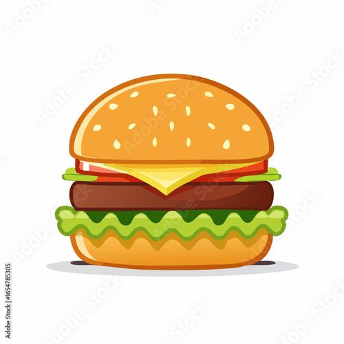 Cartoon Style Hamburger Illustration