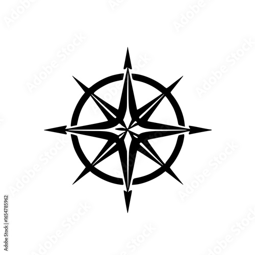A bold black vector of Polaris, the North Star.