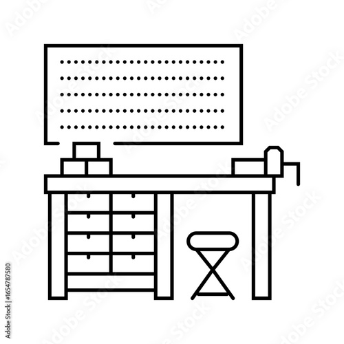 workbench tools line icon vector illustration