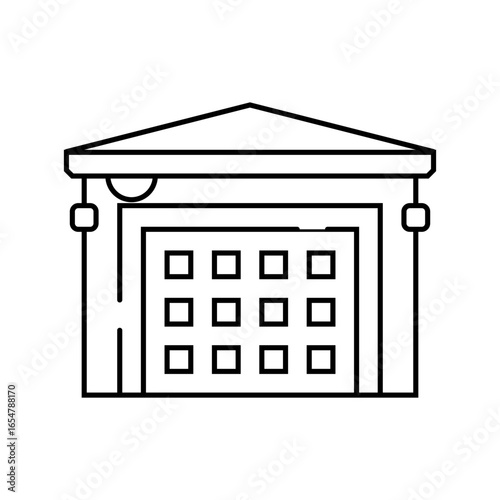 garage security camera line icon vector illustration