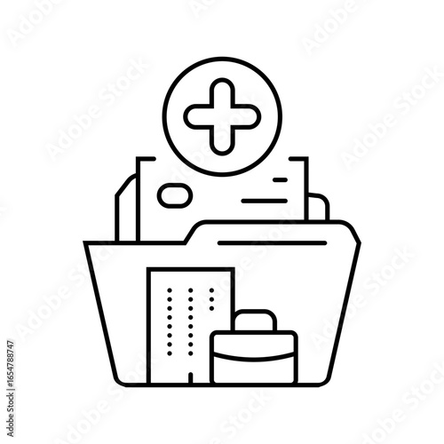 employee value proposition strategy head hunting line icon vector illustration