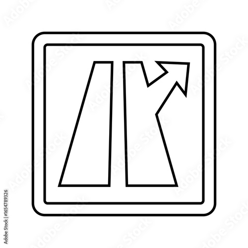 exit ramp highway road line icon vector illustration
