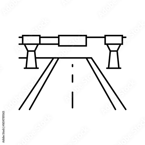overpass highway road line icon vector illustration