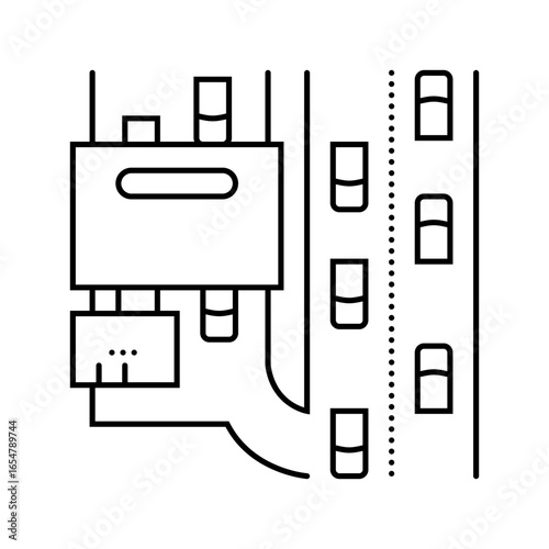 gas station highway highway road line icon vector illustration