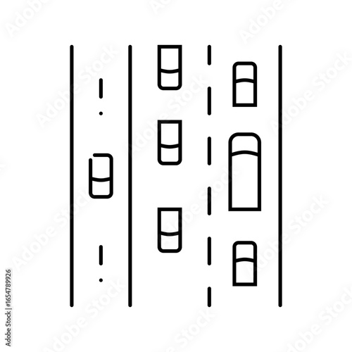 emergency lane highway road line icon vector illustration