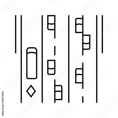 hov lane highway road line icon vector illustration