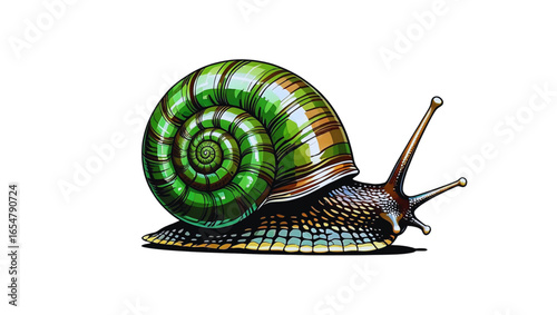 snail on a white background