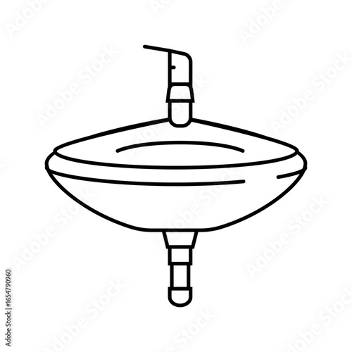corner sink line icon vector illustration