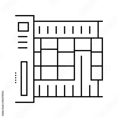 wall prefabrication line icon vector illustration