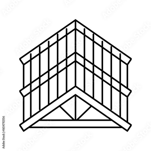 roof framing wood frame house line icon vector illustration