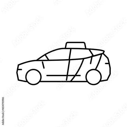 vehicle car share service line icon vector illustration