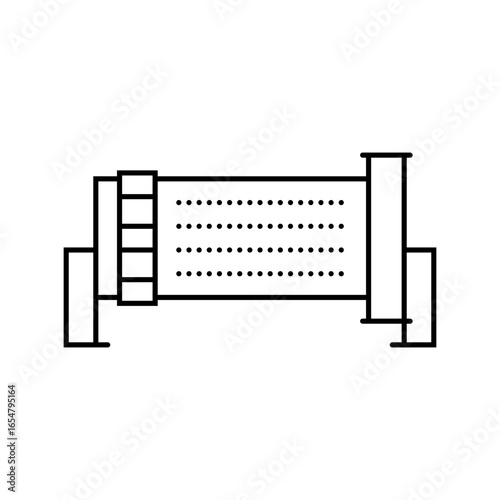 grinding mill cement production line icon vector illustration