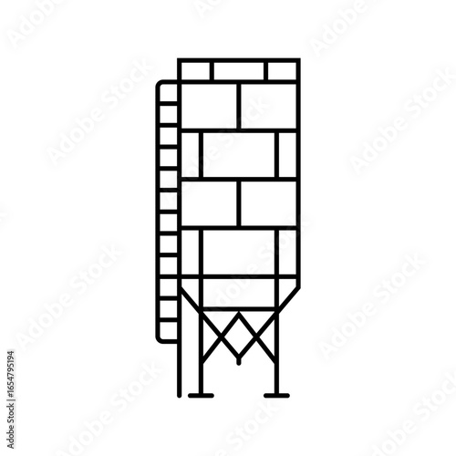 silo cement production line icon vector illustration