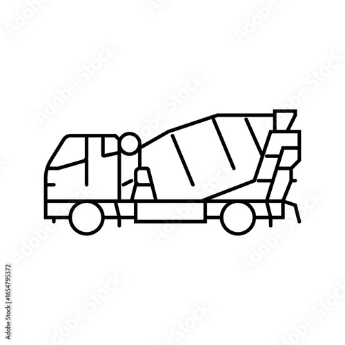 truck cement production line icon vector illustration