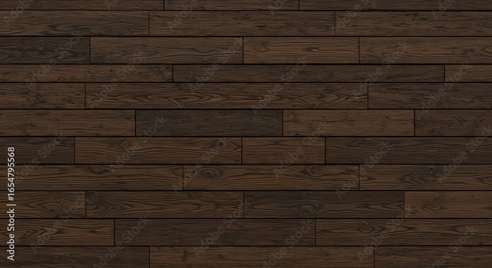 Obraz premium Dark Brown Wood Planks Arranged Horizontally, Elegant Interior Surface