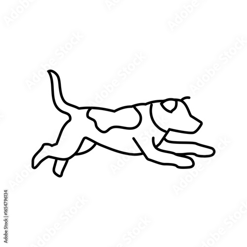 action pose dog competition show show line icon vector illustration