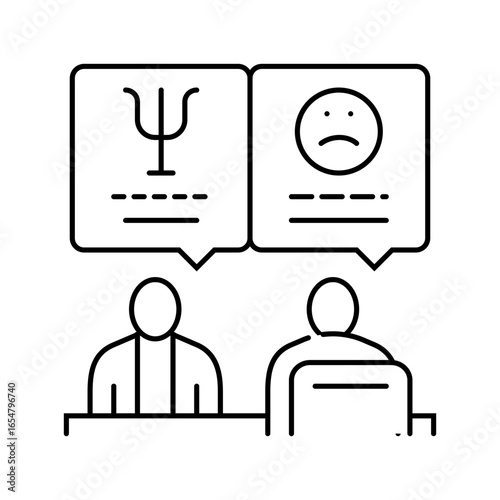 mental health support employee line icon vector illustration
