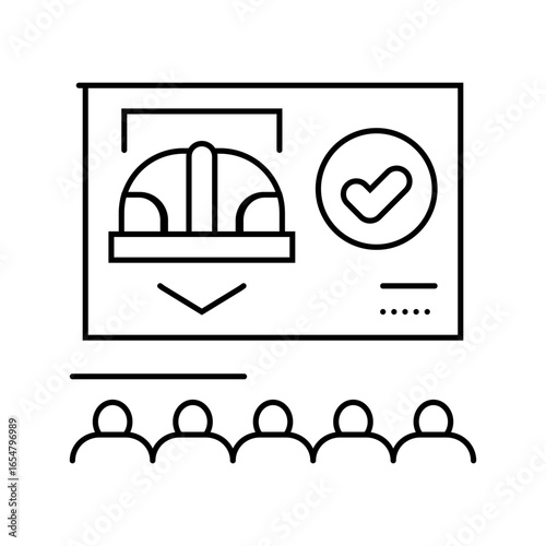 occupational safety employee health line icon vector illustration