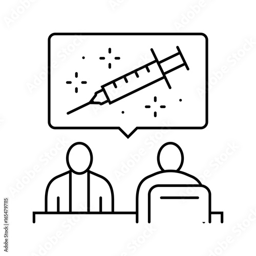 flu shots employee health line icon vector illustration
