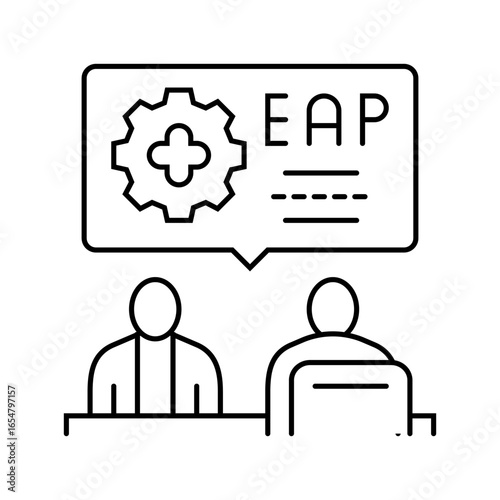assistance program employee health line icon vector illustration