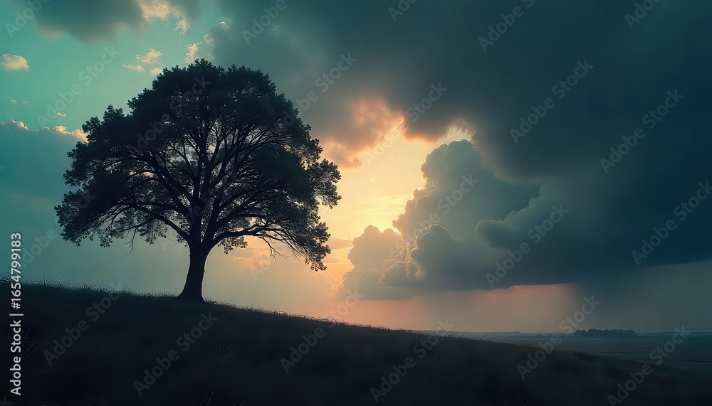 Fototapeta premium sunset in the forest