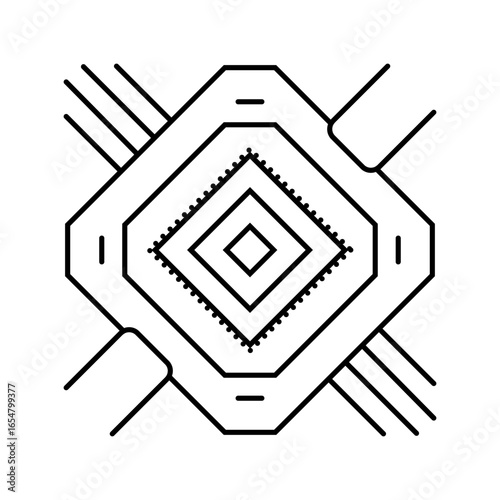 annealing hardware quantum computer line icon vector illustration