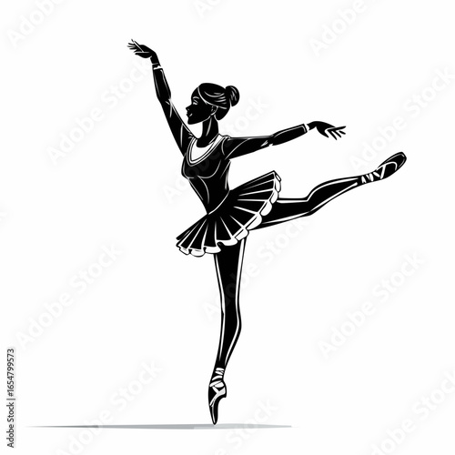 Energetic Young Gymnast Woman Dancing image vector isolated on white background.