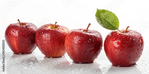 Fresh Red Apples with Water...