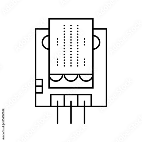temperature sensor module line icon vector illustration