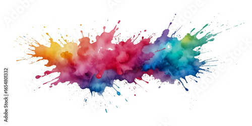 Colorful smoke rainbow painted holi fog festival background. Colorful rainbow paint color smoke cloud explosion isolated on transparent background.	
