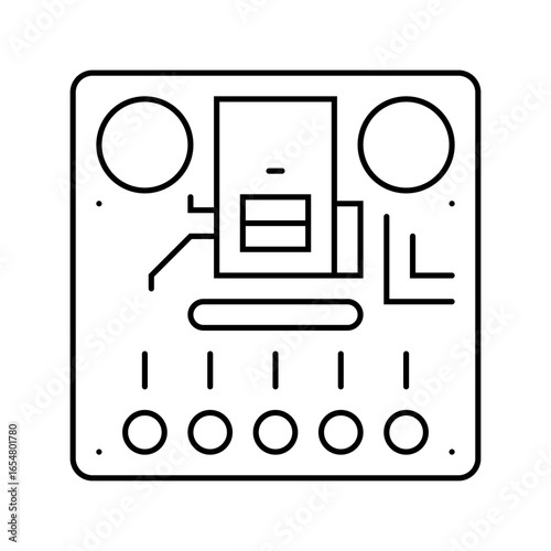 gesture recognition sensor line icon vector illustration