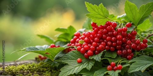 Lush Red Currants with Gree...