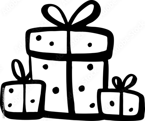A hand drawn illustration of gifts boxes Christmas holidays