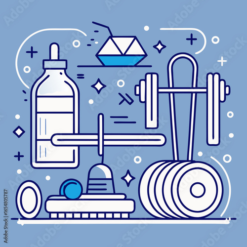 vector illustration of bathroom equipment