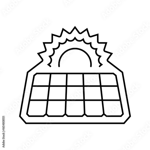 solar powered line icon vector illustration