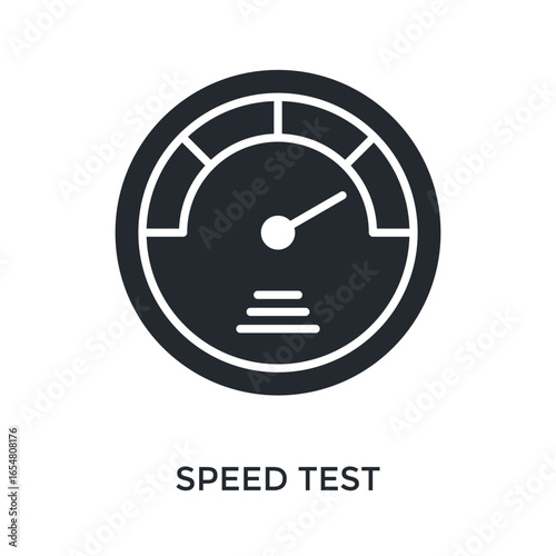 Speed Test Icon Glyph Style. Vector Illustration For Graphic Design
