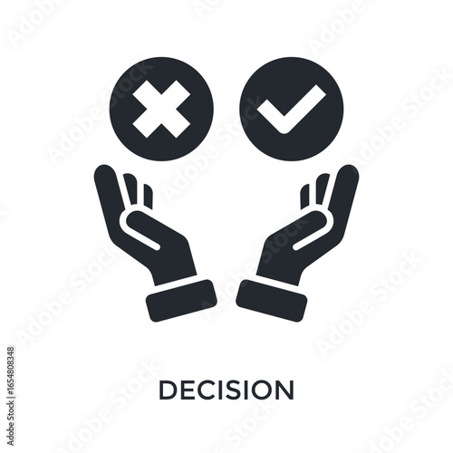 Decision Icon Glyph Style. Vector Illustration For Graphic Design