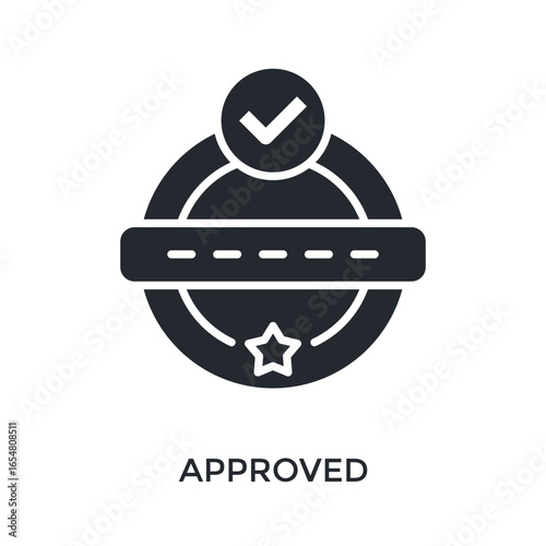 Approved Icon Glyph Style. Vector Illustration For Graphic Design