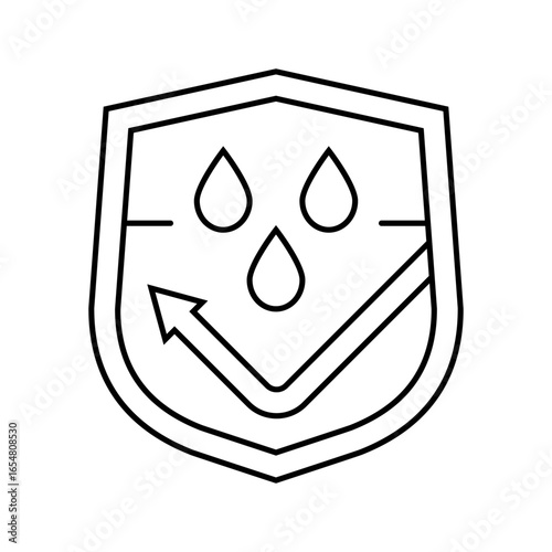water resistant line icon vector illustration