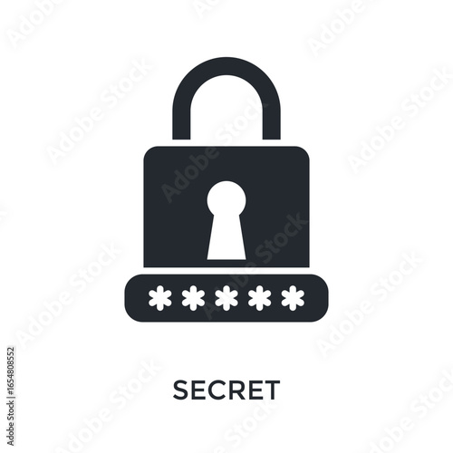 Secret Icon Glyph Style. Vector Illustration For Graphic Design