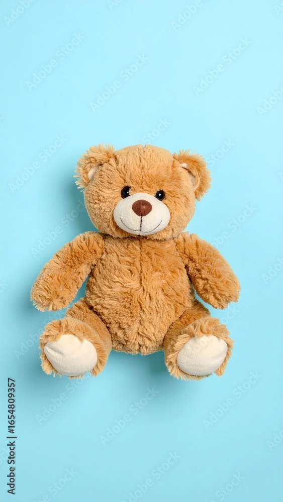 Obraz premium Teddy bear on a blue background