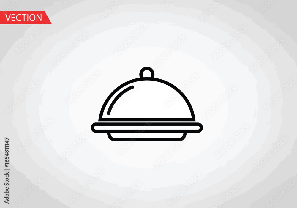 Food serving cloche icon isolated on white background Food serving cloche icon isolated on white background