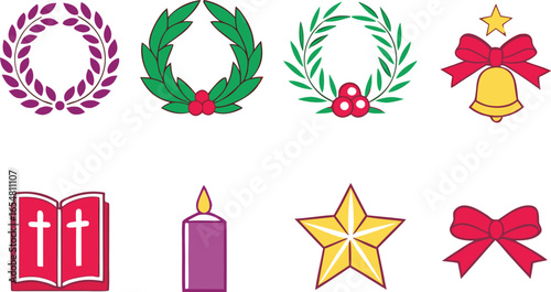 Fourth Advent Sunday Candle Illustration. Fourth Advent Sunday Holiday Wreath Artwork. Festive Fourth Advent Sunday Candlelight Design. Spiritual Fourth Advent Sunday Celebration Artwork