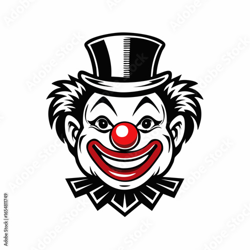 Clown Head Logo Mascot Design vector Illustration on white background.
