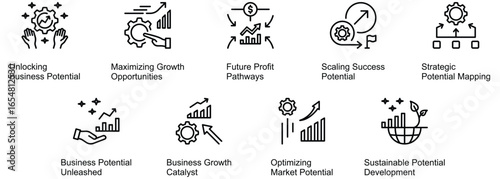 Business Potential banner web icon vector illustration