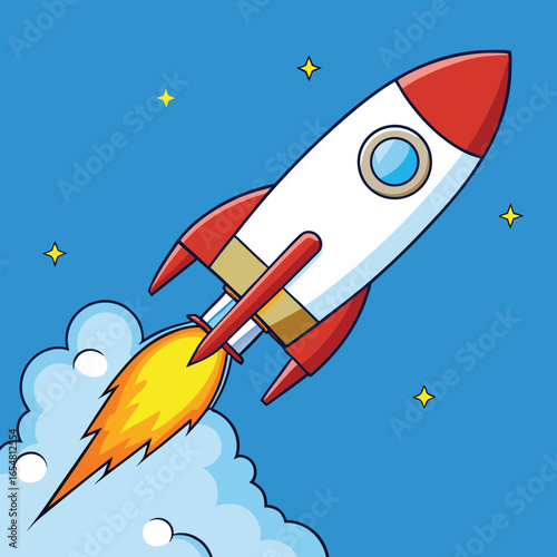 rocket launching into space  .eps