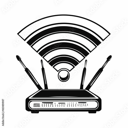 Vector wireless router image vector. Wi-Fi symbol Stock Vector Image and Art