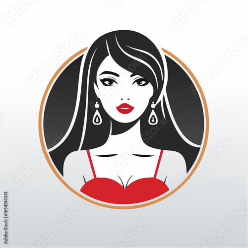 Fashion Show Logo Images vector. Fashion show and female model symbol logo Vector Image.