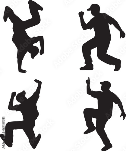 silhouette of a hip hop dancing man