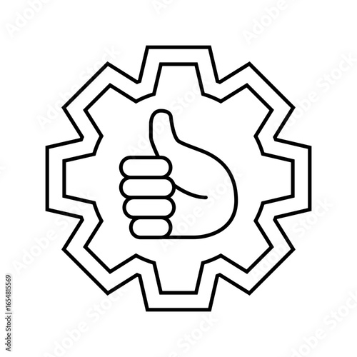 hassle free operation line icon vector illustration